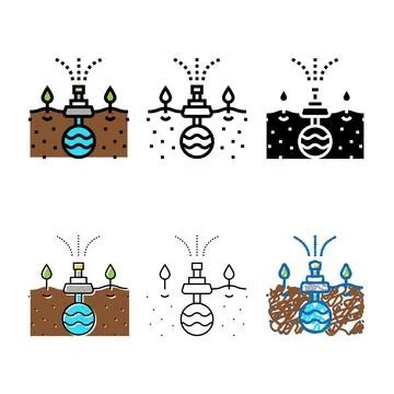 Irrigation system from styles drain color icon vector Stock Illustration