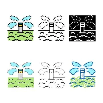 Irrigation system for watering color multipack icon vector Stock Illustration
