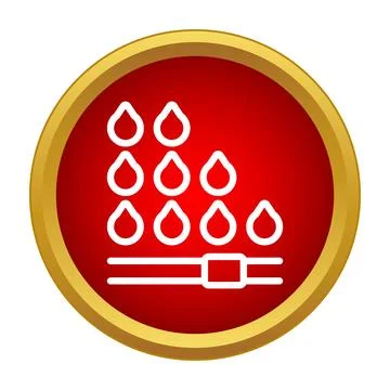 Irrigation system watering level control button icon Illustrazione stock