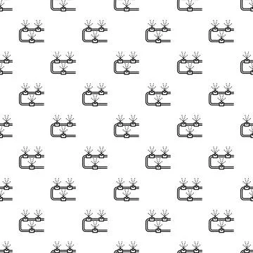 Irrigation system watering seamless pattern repeating background Stock Illustration