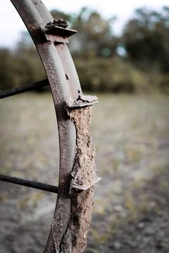 Irrigation system wheel close up Stock Photos