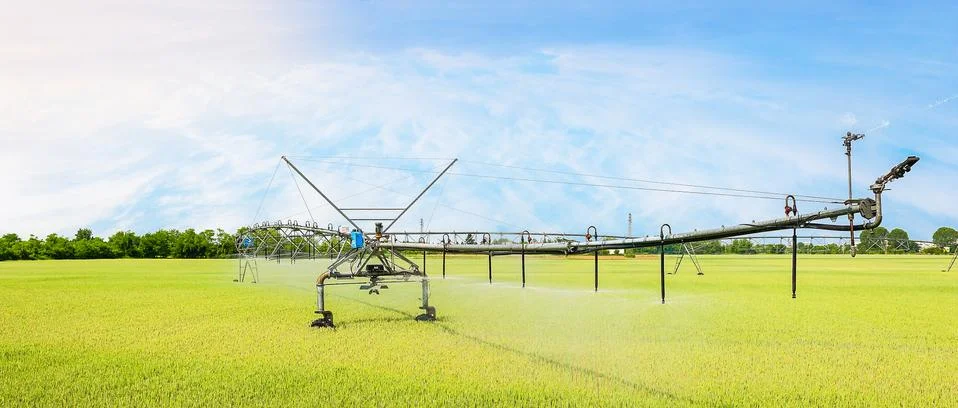 Irrigation system on wheels Stock Photos