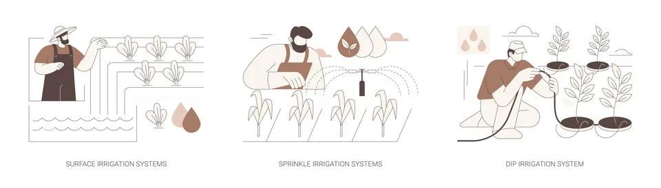 Irrigation systems isolated cartoon vector illustrations se Stock Illustration