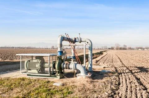 Irrigation water pumping system Foto stock