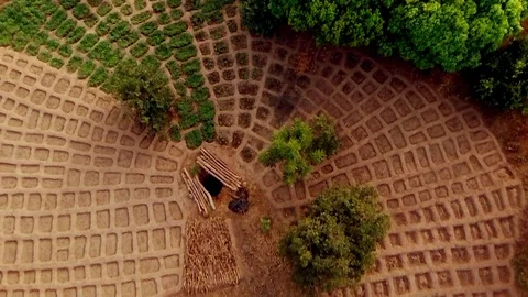 Irrigation wells and mini damming culture Stock Footage 80637492