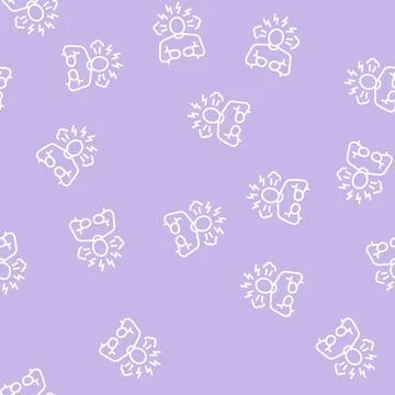 Irritability, depression or anxiety line seamless pattern Stock Illustration