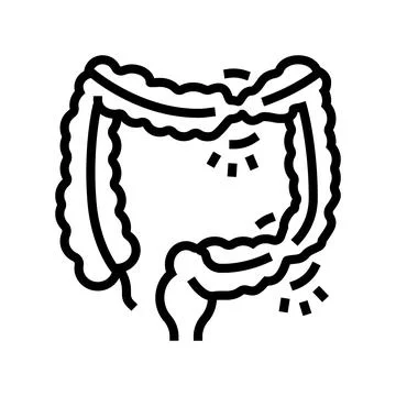 Irritable bowel syndrome line icon vector illustration Illustrazione stock