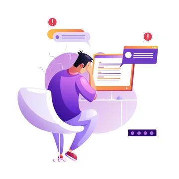 The irritable programmer did not cope with the task. Development of programmi Stockillustratie