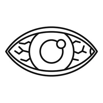 Irritated eye line art vector illustration icon Stock Illustration