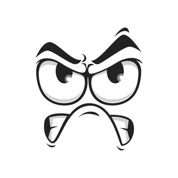 Irritated grumpy emoticon social network chat sign Stock Illustration