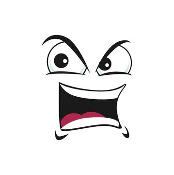 Irritated grumpy emoticon social network chat sign Stock Illustration