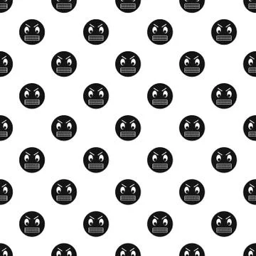 Irritated smiley pattern, simple style Stock Illustration