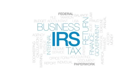 IRS animated word cloud, text design animation. Kinetic typography. Stock Footage 81314258