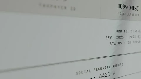 IRS Form 1099-MISC for reporting miscellaneous income Stock Footage 333443620