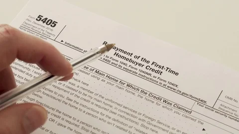 IRS Form 5405 Repayment of First Time Homebuyer Credit Stock Footage 76209418