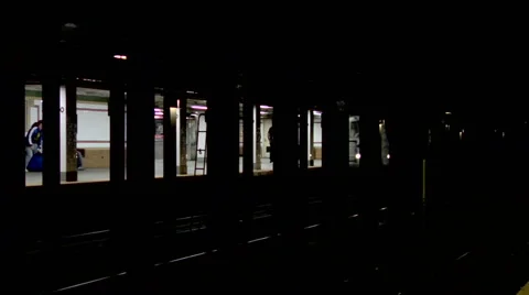 IRT Broadway 1 Train Seventh Avenue MTA Local Subway Station Stock Footage 49223794