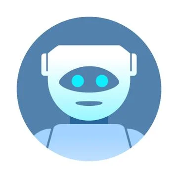 Irtificial intelligence. Robot assistant. Chatbot icon. Flat vector. Stock Illustration