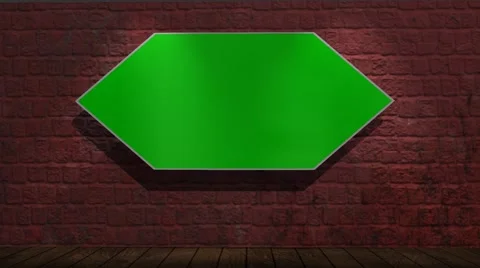 Irtual Studio - brick wall background with animated green screen monitor 스톡 동영상 53431231