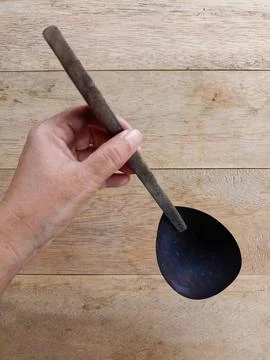 Irus Coconut Shell or Vegetable Spoon Foto stock