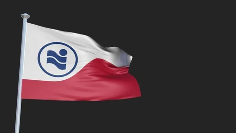 Irving Texas - Loopable 3D flag animation with Alpha Channel and Transparency Stock-Footage 91046531