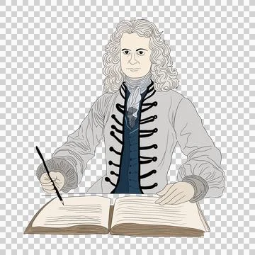 Isaac Newton's discovery of gravity, The apple fell to the earth by gravity Illustrazione stock