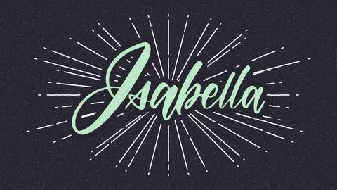 Isabella Name Vector Typography with Starburst Ilustração Stock