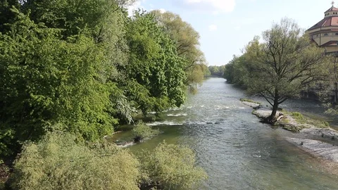 The Isar river in Munich Stock Footage 108113211