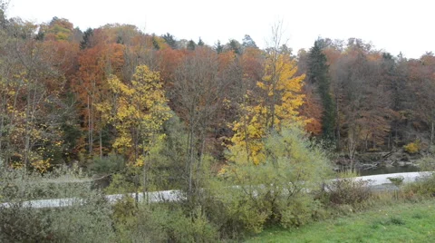 Isar river next to Pullach in Bavaria. Near Munich. (Germany) 스톡 동영상 68918118