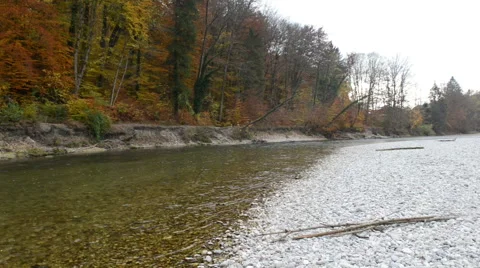 Isar river next to Pullach in Bavaria. Near Munich. (Germany) Video stock 68919857