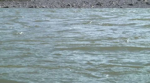 Isar river - water passing by 1 Stock Footage 22389838