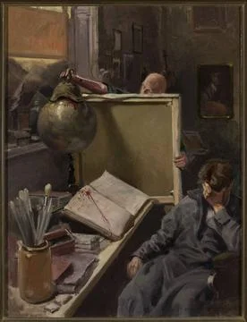 ï»¿Scene in the painter s studio. Rapacki, Jozef (1871-1929), painter Copy Stock Photos