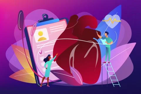 Ischemic heart disease concept vector illustration. Stock Illustration