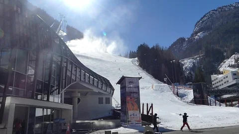 ISCHGL BOTTOM STATION Stock Footage 121479889