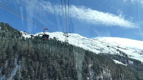 ISCHGL CABLE CAR RIDE 4 Stock Footage 121480030