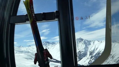 ISCHGL GONDOLA SIDE VIEW Stock Footage 121480098