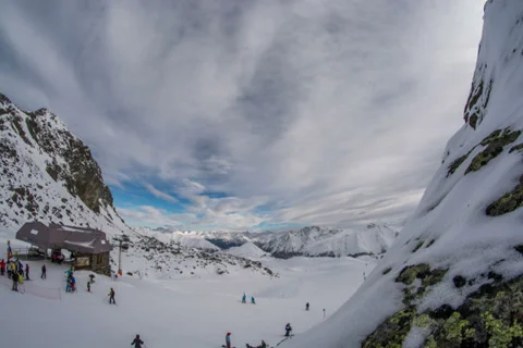 Ischgl Ski lift time lapse editorial 6K Stock Footage 36990445