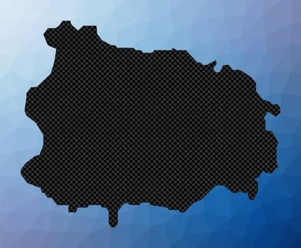 Ischia geometric map. Stencil shape of Ischia in low poly style. Radiant is.. イラスト素材
