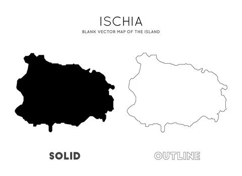 Ischia map. Blank vector map of the Island. Borders of Ischia for your info.. Stock Illustration
