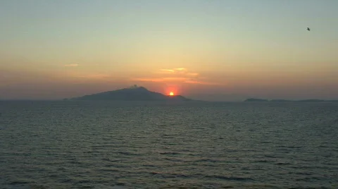 Ischia sunset glow Stock Footage 140758