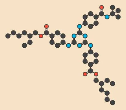 Iscotrizinol sunscreen molecule Stock Illustration