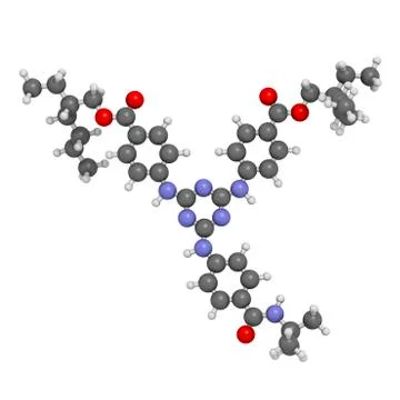 Iscotrizinol sunscreen molecule Illustration