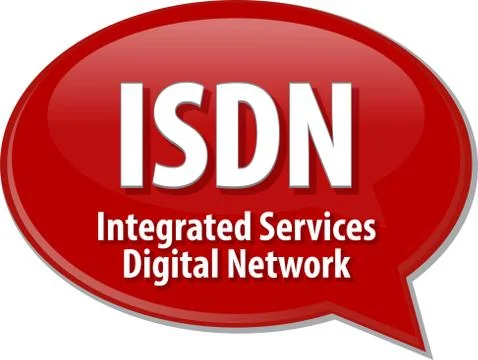ISDN acronym definition speech bubble illustration Stock Illustration