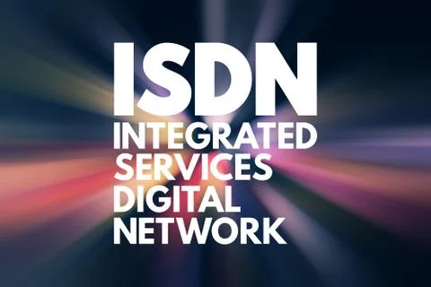 ISDN - Integrated Services Digital Network acronym, technology concept backgr Stock Illustration