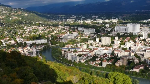 Isère river in Grenoble. Stock Footage 96223790