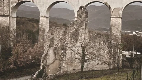 Isernia, Molise, ruins of the Celestial Convent of S. Spirito Stock Footage 230987987