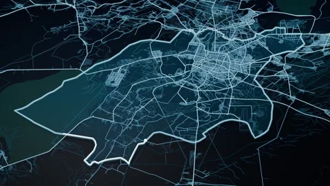 Isfahan County Iran Digital Map Highlight 4K Видео 339631279