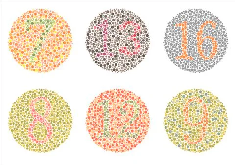 Ishihara Test, blindness Stock Illustration