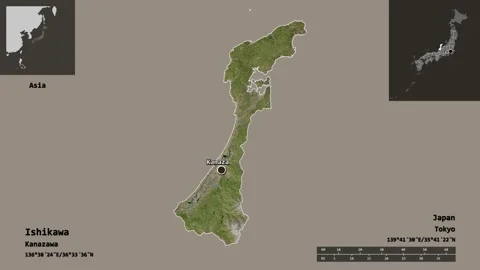 Ishikawa Location Japan Satellite Map Footage 135393113 Iconl 