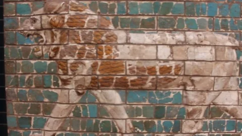 Ishtar Babylon Gates with Lions Stock Footage 85281983