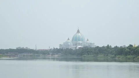 ISKCON Mayapur is the largest Krishna temple in India across the Ganges Video stock 278384795